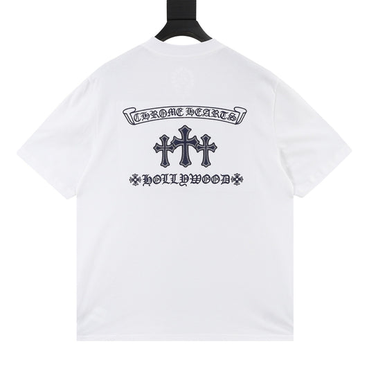 Chrome Hearts Gothic Script Cross Print T-Shirt product detail 2