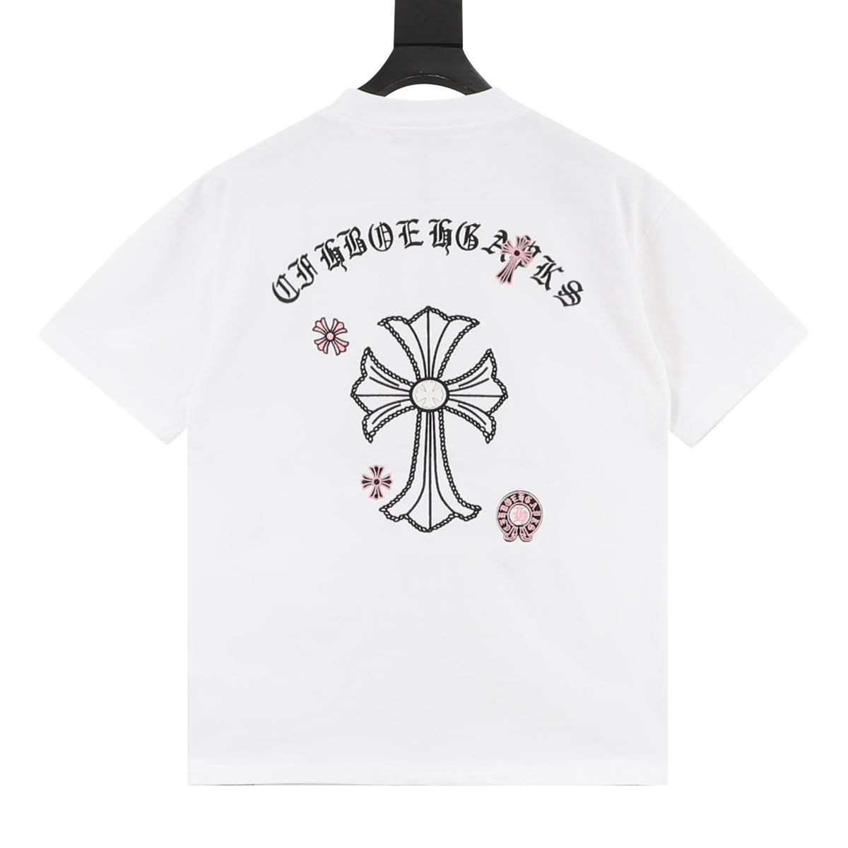 Chrome Hearts Gothic Script Cross Embroidered T-Shirt product detail 2