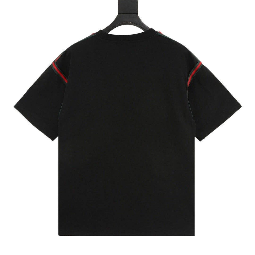 Gucci Web-Stripe Sleeve Embroidered T-Shirt product detail 2