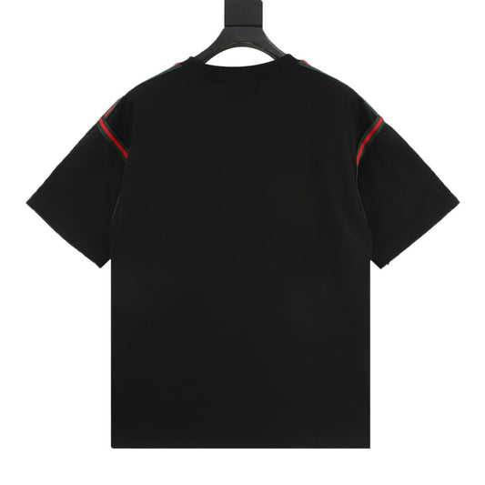 Gucci Web-Stripe Sleeve Embroidered T-Shirt product detail 2