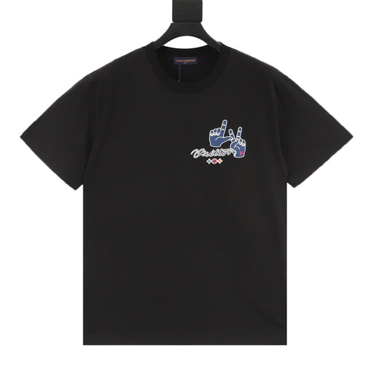 Louis Vuitton Hand-Sign Logo Print T-Shirt - White front view