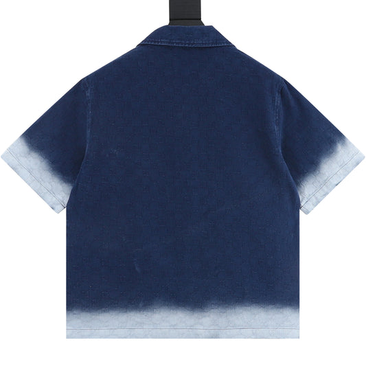 Gucci Gradient Monogram Jacquard Denim Short-Sleeve Jacket product detail 2