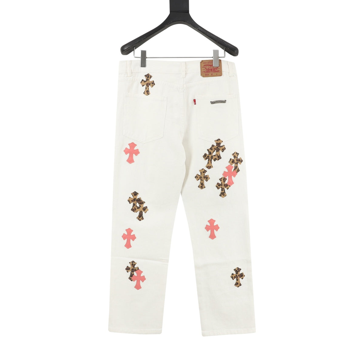 Chrome Hearts Cross Patch Embroidered Washed Jeans product detail 2