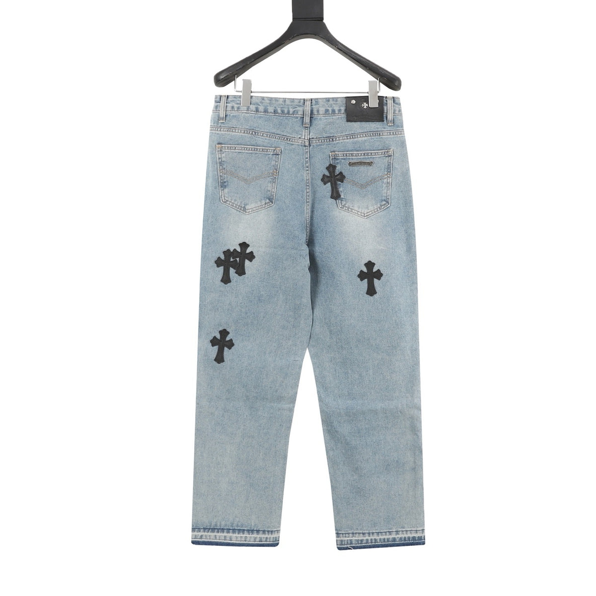 Chrome Hearts Cross Patch Embroidered Washed Jeans product detail 2