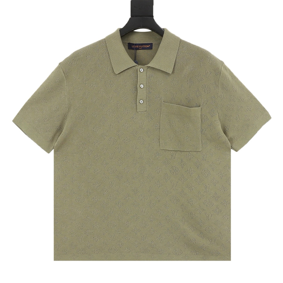 Louis Vuitton All-Over Mesh Short-Sleeve Polo - White back view