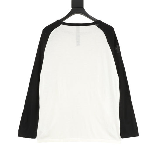 Chrome Hearts Leather Cross Contrast Knit Long-Sleeve Top product detail 2