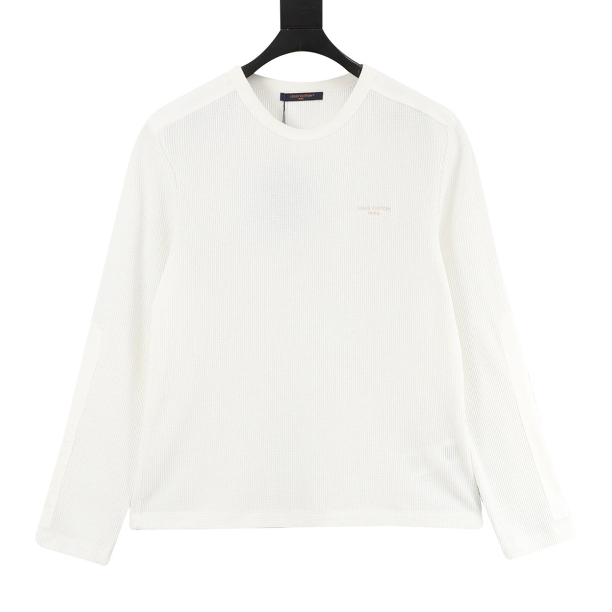 Louis Vuitton Waffle-Knit Embroidered Long-Sleeve T-Shirt - Black front view