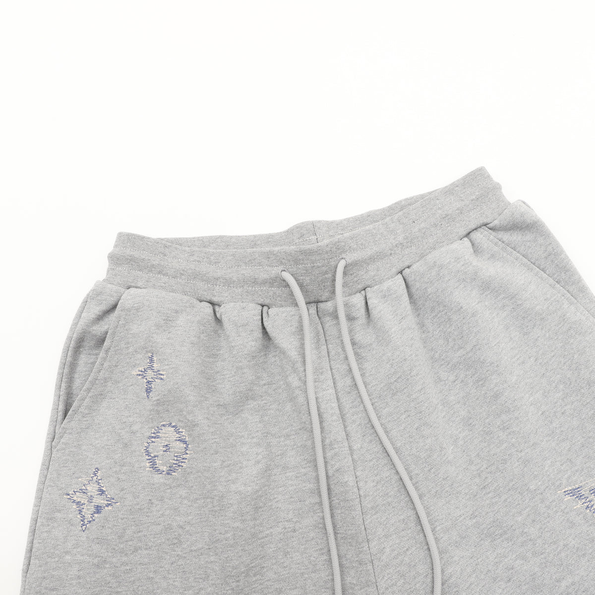 Louis Vuitton Monogram Sketch Embroidered Drawstring Shorts - Grey product detail 3