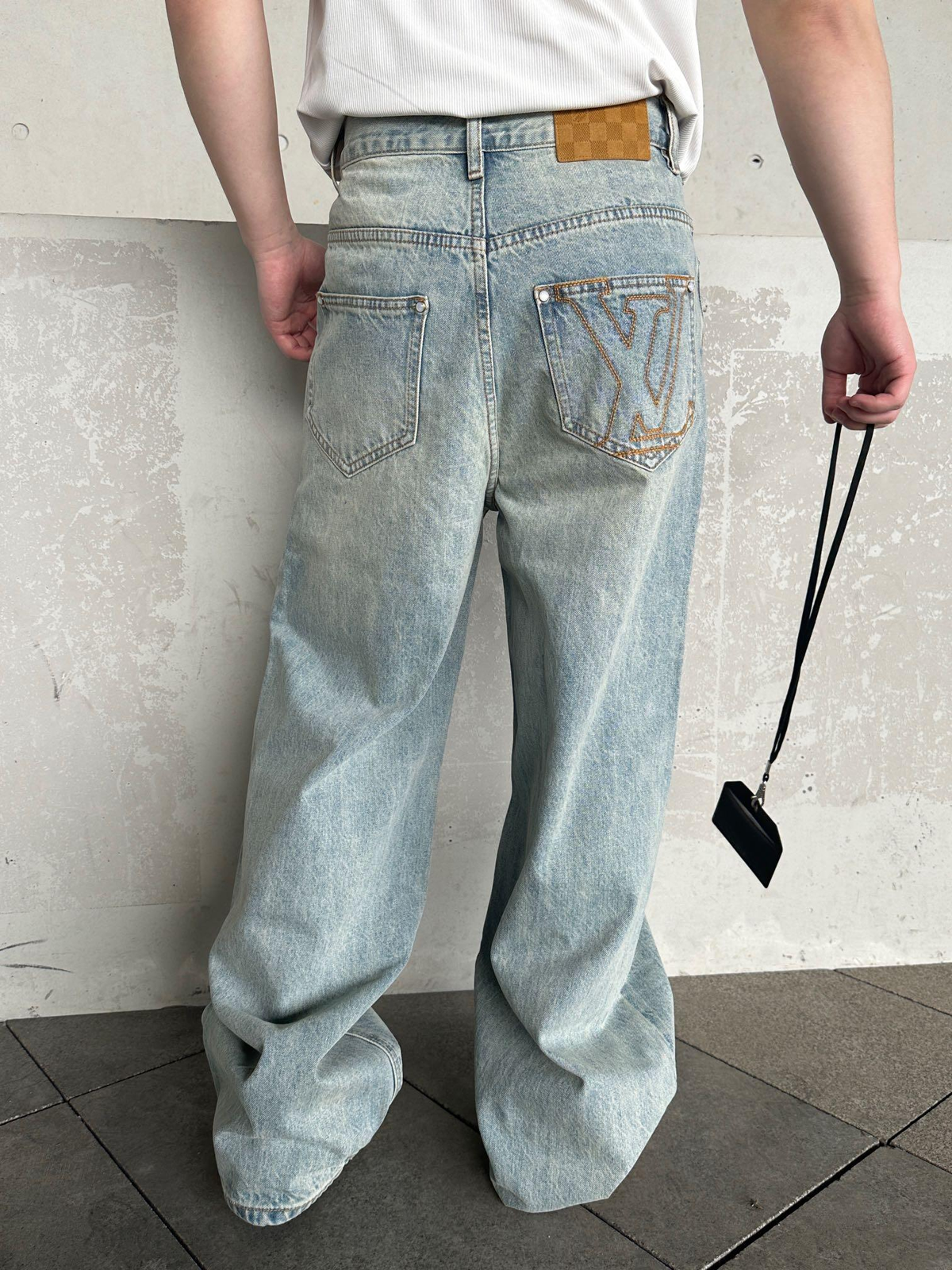 Louis Vuitton Back-Pocket Embroidered Skate Jeans - Light Blue product image 5