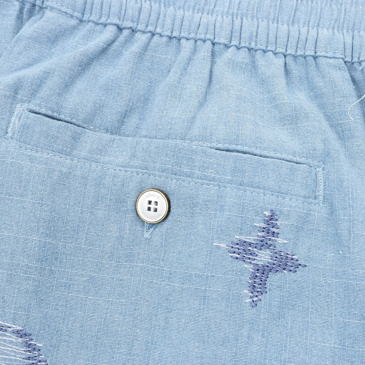 Louis Vuitton Embroidered Denim Shorts - Light Blue product detail 5