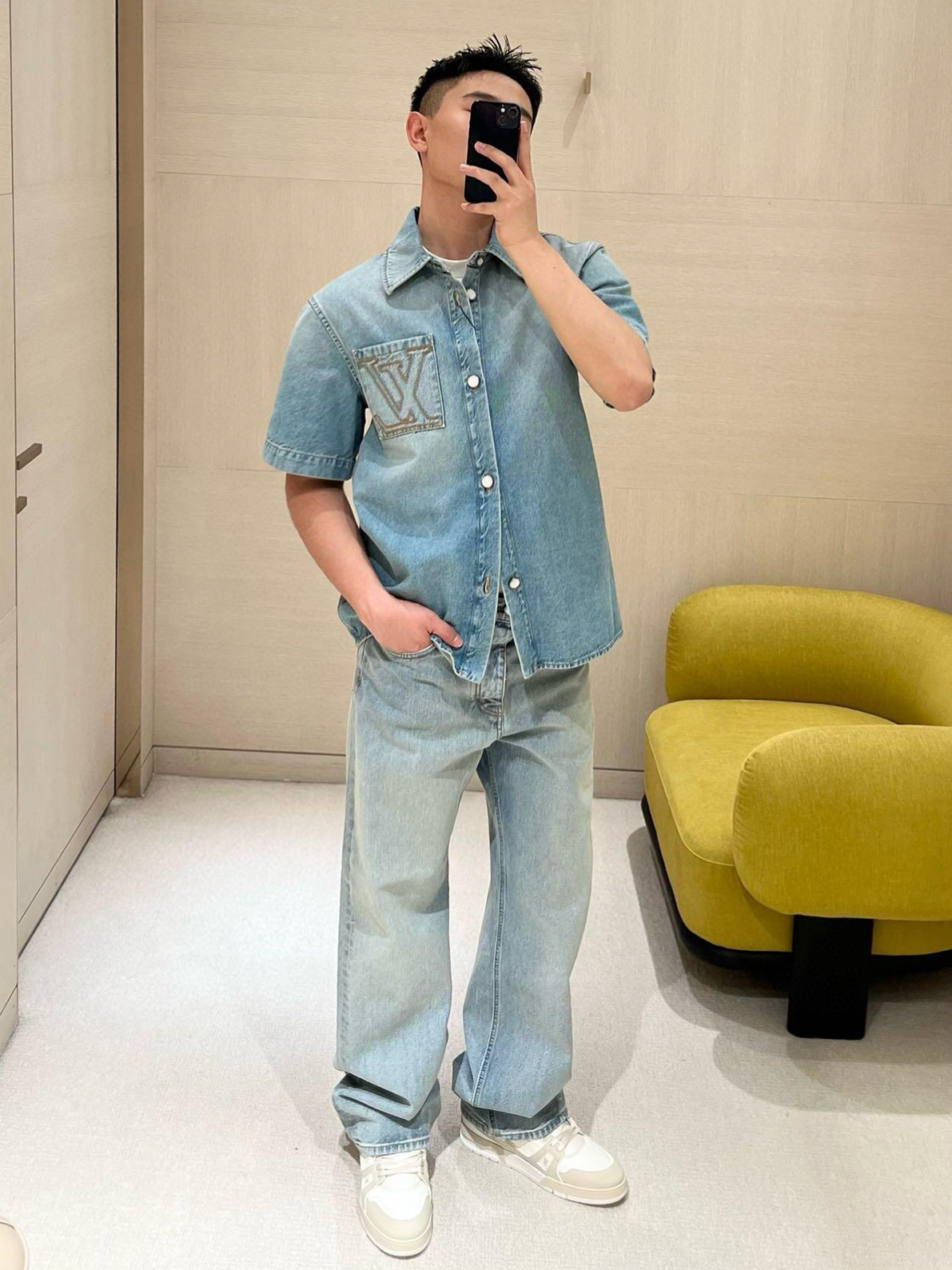 Louis Vuitton Back-Pocket Embroidered Skate Jeans - Light Blue product image 7