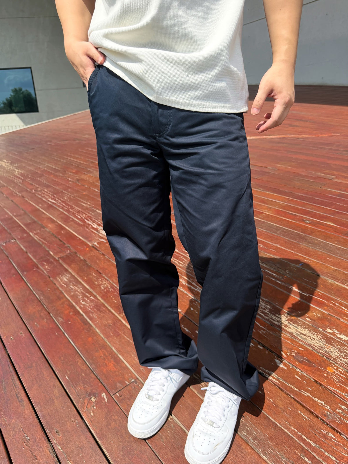 Louis Vuitton Leather-Pocket Silk-Cotton Crepe Trousers - Black product image 10