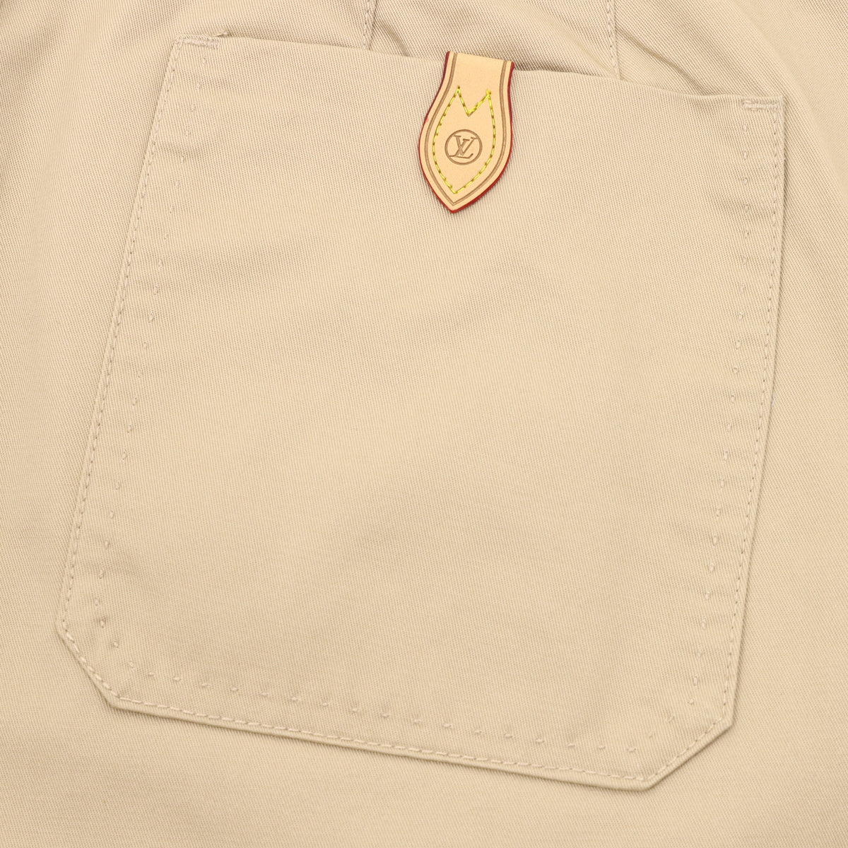 Louis Vuitton Leather-Pocket Silk-Cotton Crepe Trousers - Beige product image 12