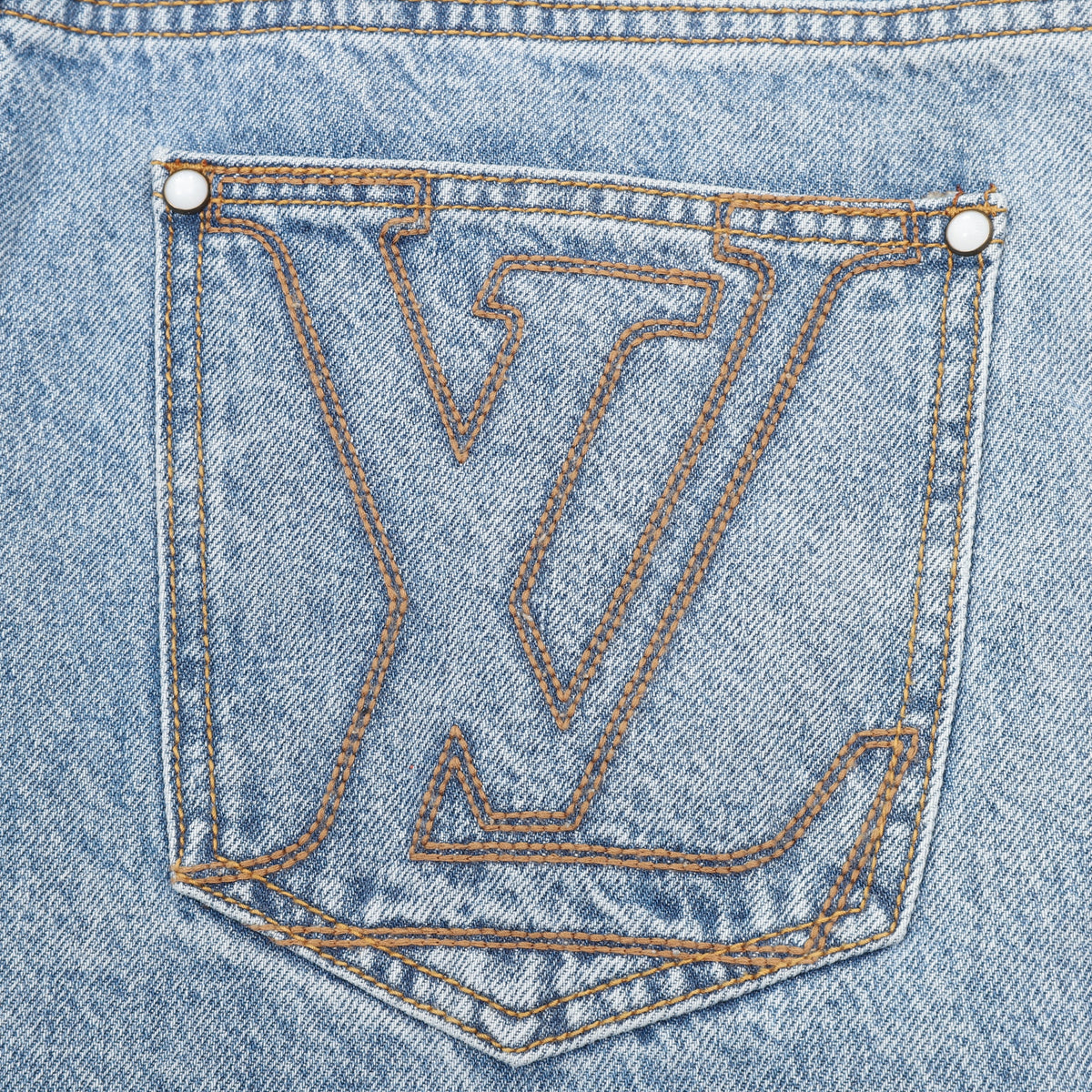 Louis Vuitton Back-Pocket Embroidered Skate Jeans - Light Blue product image 12
