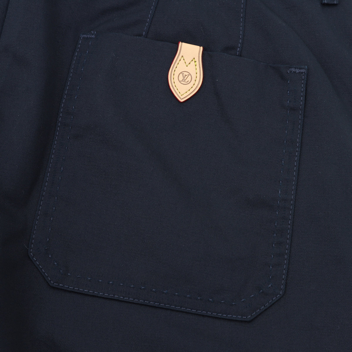 Louis Vuitton Leather-Pocket Silk-Cotton Crepe Trousers - Black product image 14