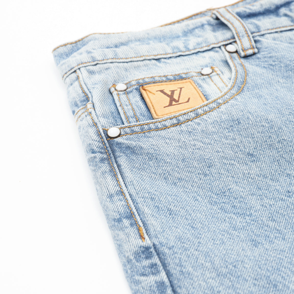 Louis Vuitton Back-Pocket Embroidered Skate Jeans - Light Blue product image 15