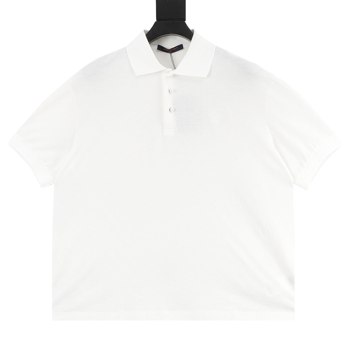 Louis Vuitton Damier Embroidered Pearl-Button Polo - Black front view