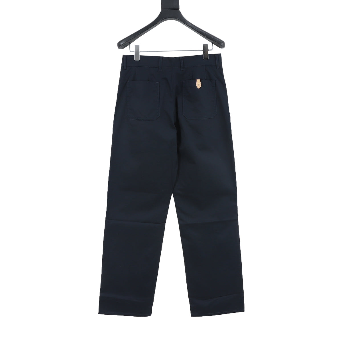 Louis Vuitton Leather-Pocket Silk-Cotton Crepe Trousers - Black product image 18